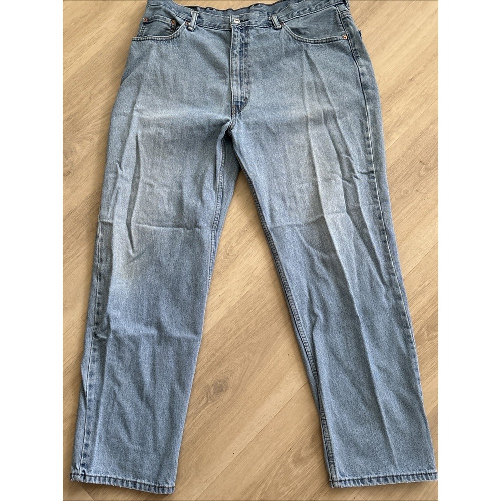 Levis 550 Relaxed Fit‎ Tapered Leg Light Wash Denim Jeans Mens 40x32 Blue 550
